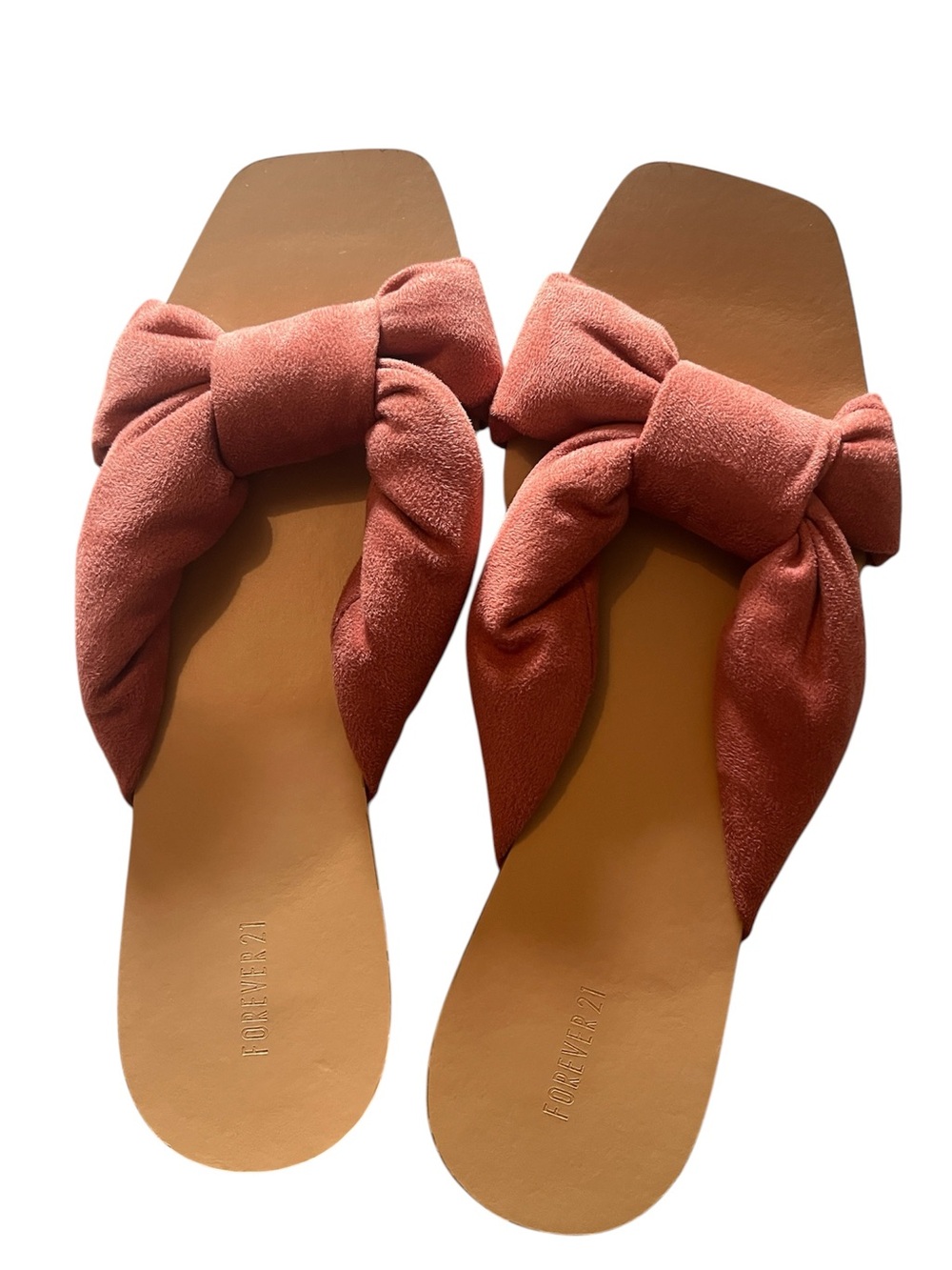 Forever 21 Mauve Bow Slide Sandals size 8.5 NWOT